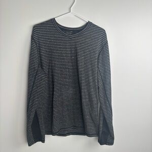 lululemon Black and Gray Striped Long Sleeve Shirt large?